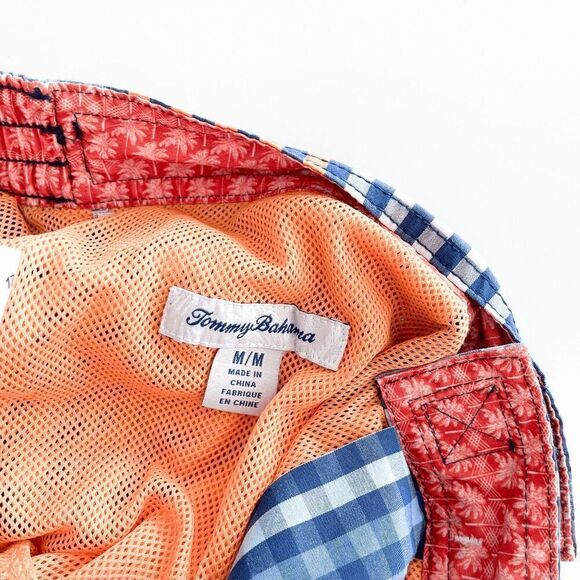 Tommy Bahama Mens Baja King Of Gingham Board Shorts Swim Trunks Blue Size Medium - Picture 5 of 9